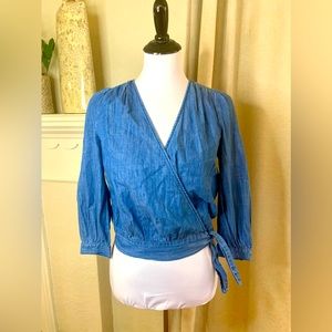 Madewell NWT jean wrap top woman’s size xs